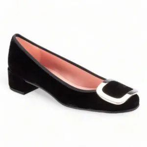 47538 - Black Velvet Heel for Teen/Women by Pretty Ballerinas