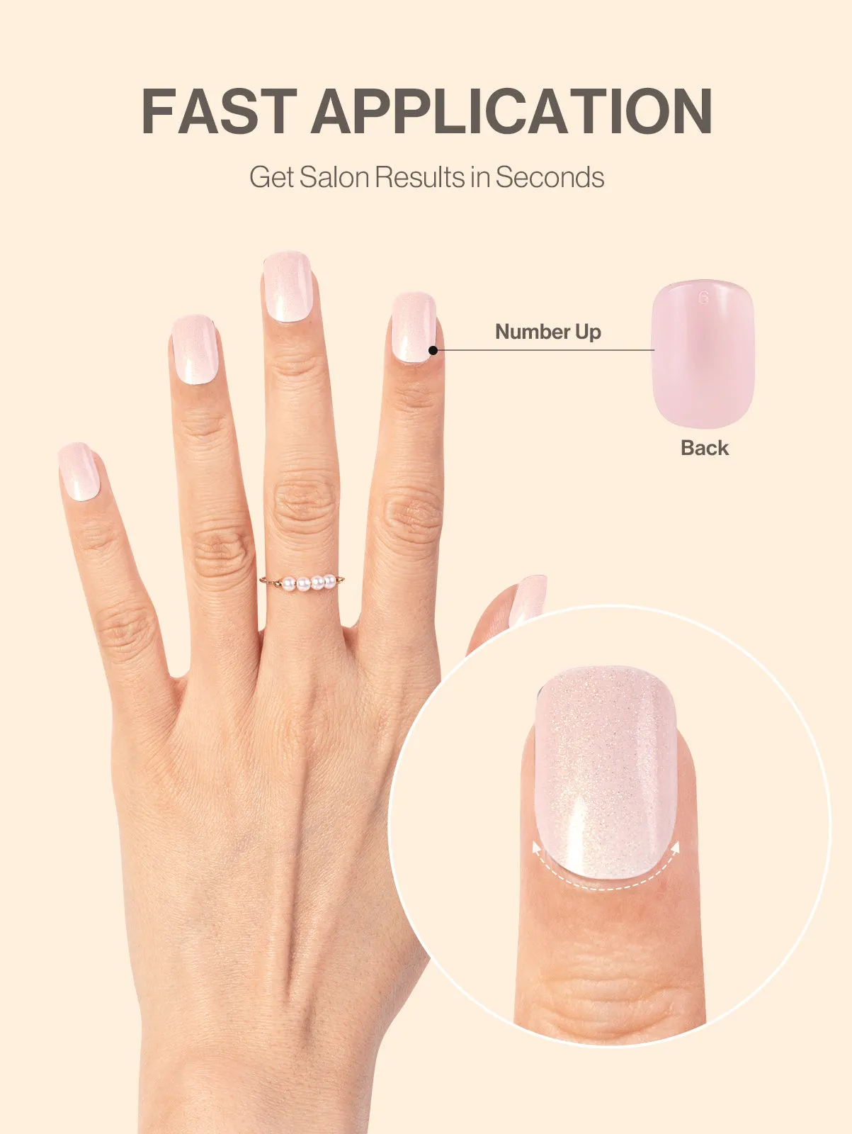 Acrylic Press On Nails - Short Square Light Pink