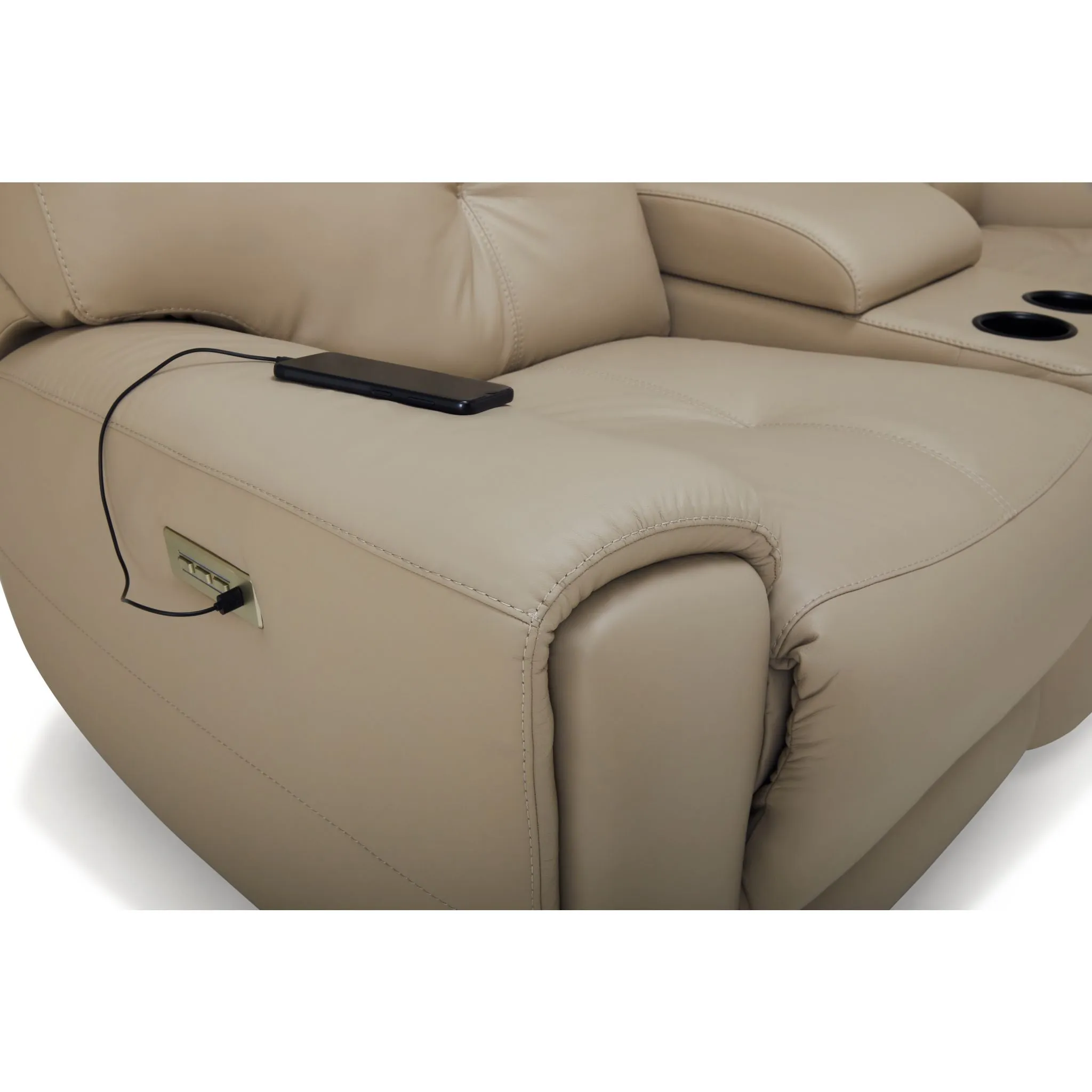 Aedon Power Reclining Loveseat with Headrest and Lumbar - Bali Harvest