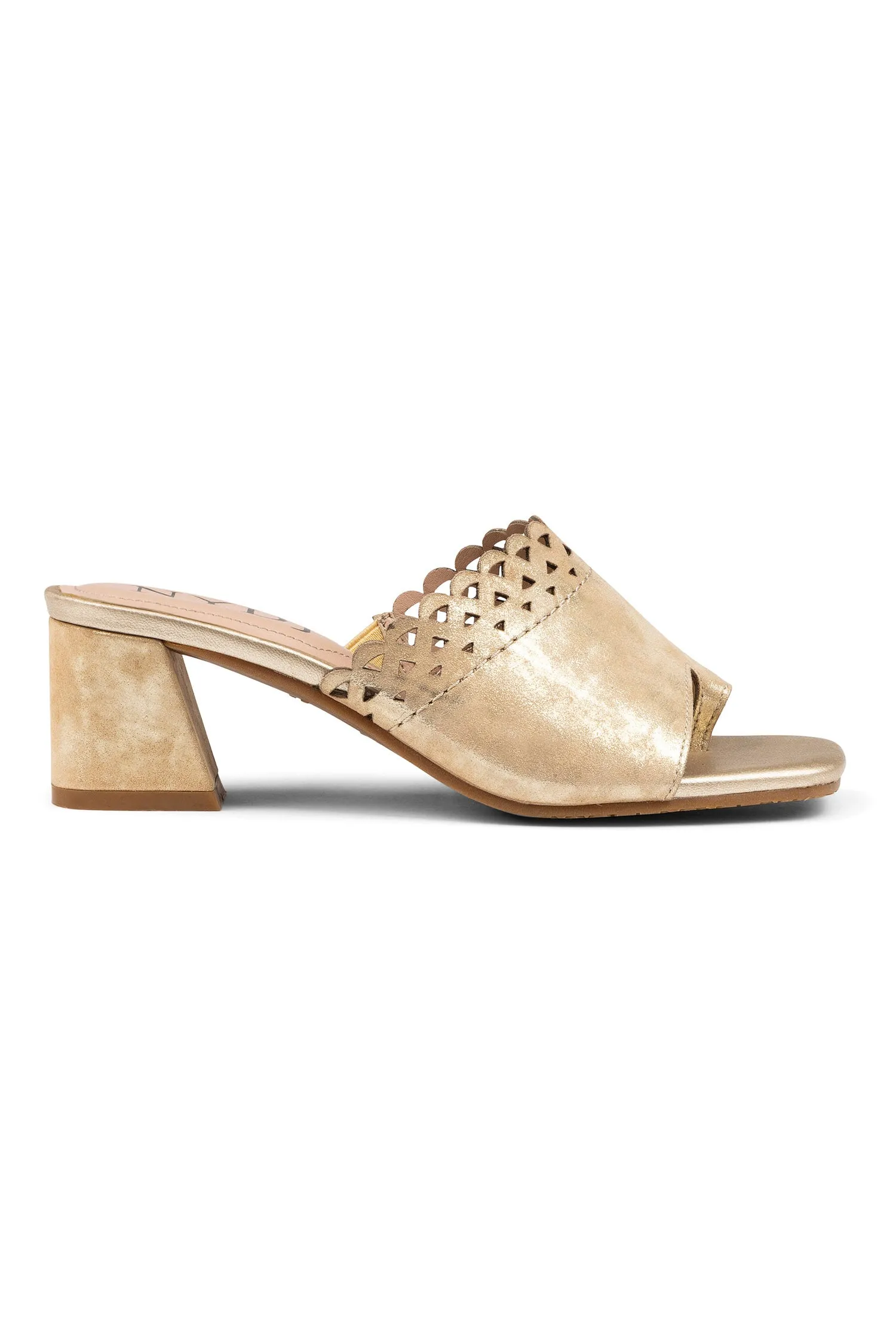 Alanah Mule Sandals - Natural Light Gold