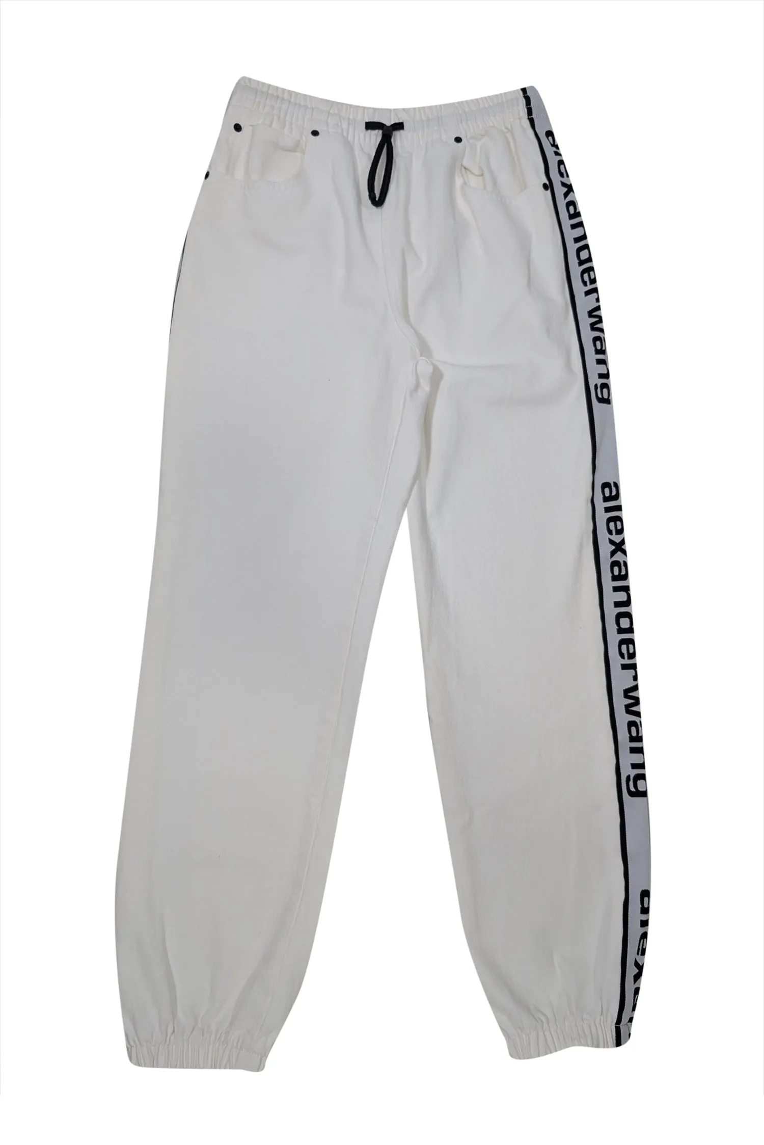 Alexander Wang - White Denim Joggers w/ Logo Detail Sz XS