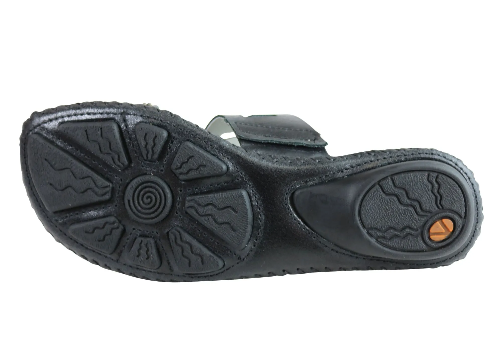 Andacco Energie Womens Comfortable Leather Flat Sandals Made In Brazil