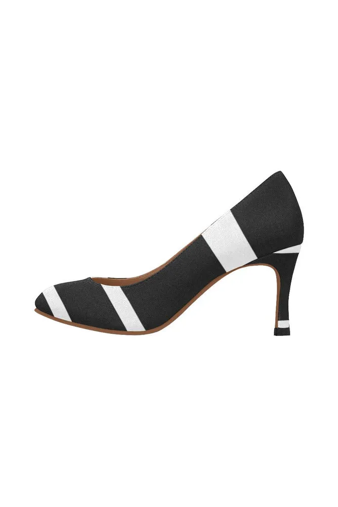 Asymmetrical Black & White  Women's High Heels (Model 048)