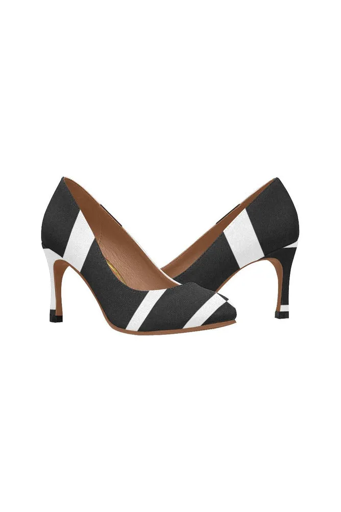 Asymmetrical Black & White  Women's High Heels (Model 048)