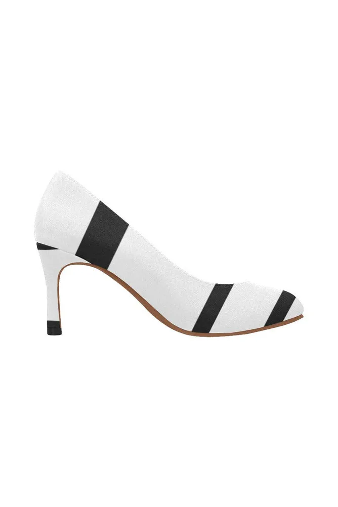 Asymmetrical Black & White  Women's High Heels (Model 048)