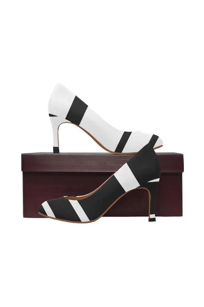 Asymmetrical Black & White  Women's High Heels (Model 048)