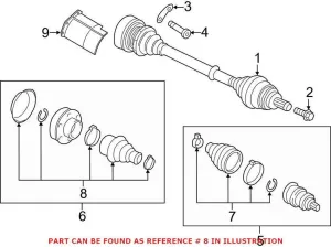 Audi VW CV Joint Boot Kit – Front Inner 1K0498201H