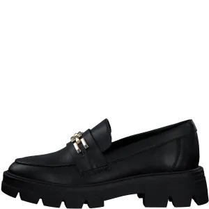 Black Loafer with Gold Chain Link by S. Oliver