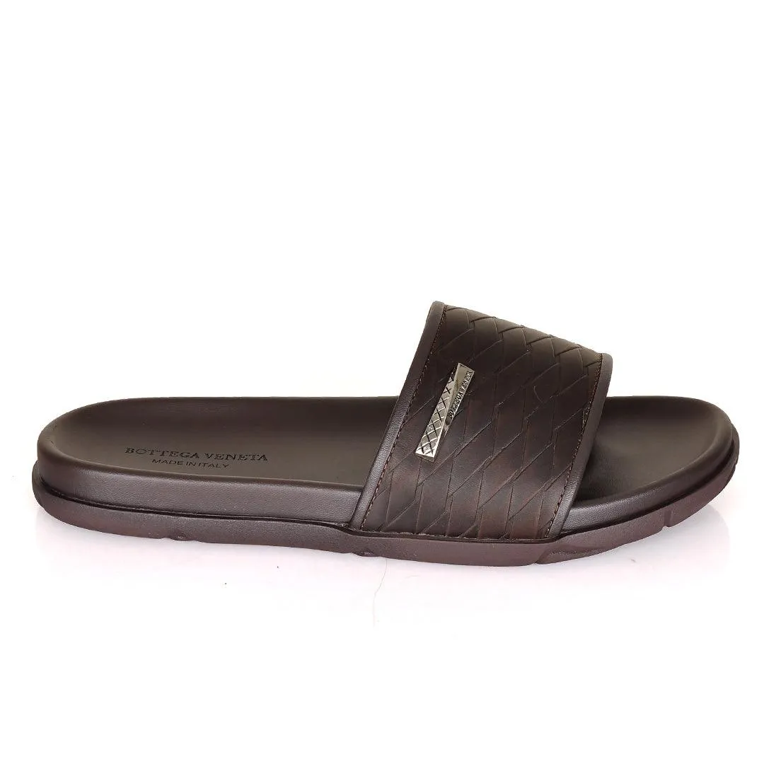 Bottega Veneta Coffee Synthetic Leather Daily Casual Slippers