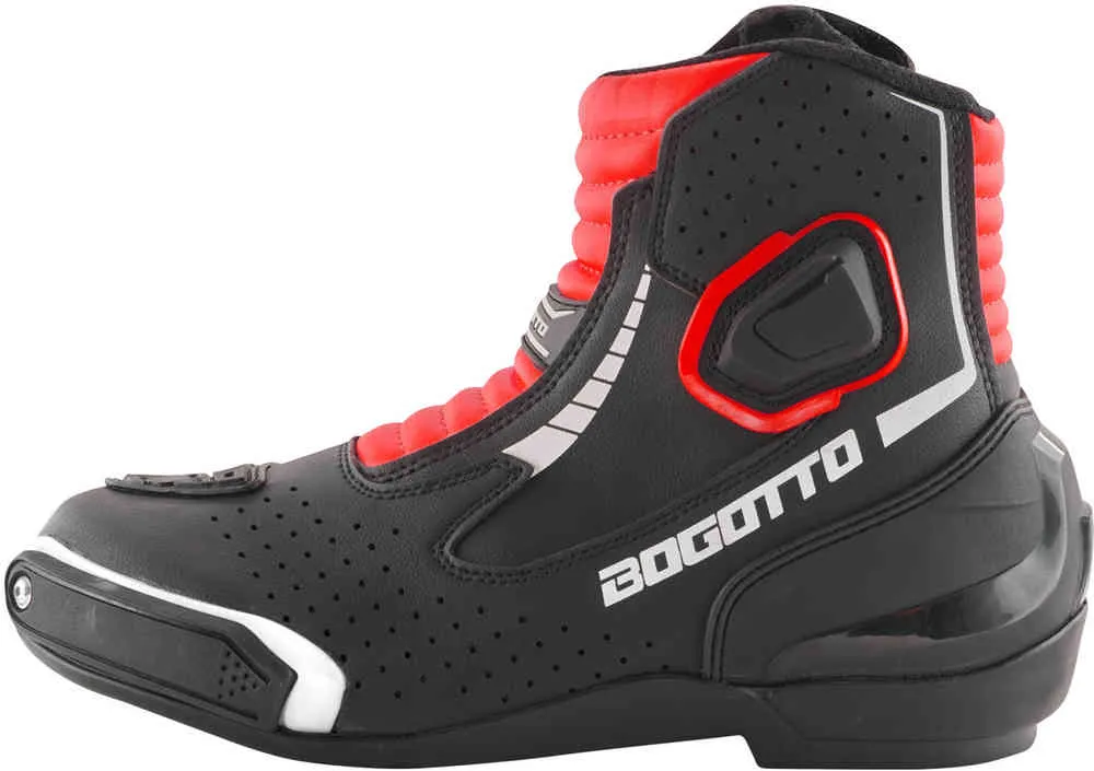 Cartagena Motorcycle Boots with Bogotto Perforations, Black/White/Red