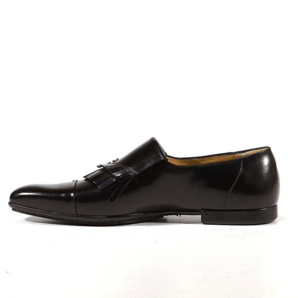 Cesare Paciotti Luxury Italian Men's Designer Shoes Baio Black Leather Loafers (CPM3109)