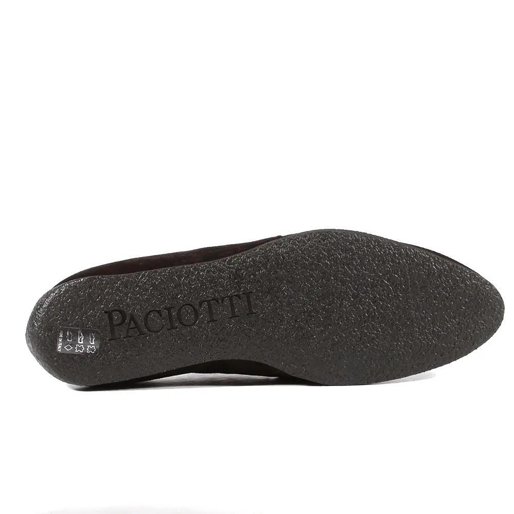 Cesare Paciotti Luxury Italian Men's Designer Shoes Vit Camoscio Black Suede Loafers (CPM3053)