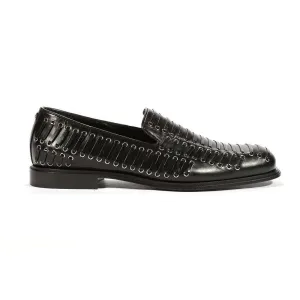 Cesare Paciotti Luxury Italian Men's Loafers Baby Lux Black J Designer Shoes (CPM5445)