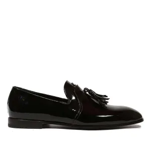 Cesare Paciotti Luxury Italian Men's Patent Calf Black Loafers (CPM5141)