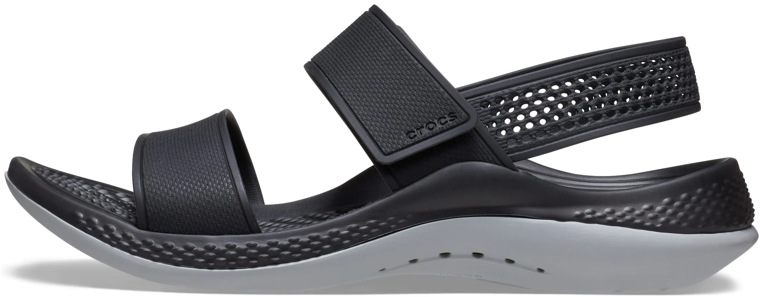 crocs womens LiteRide Sandal Black/Light Grey Sandal - 4 UK (W6) (206711-02G)