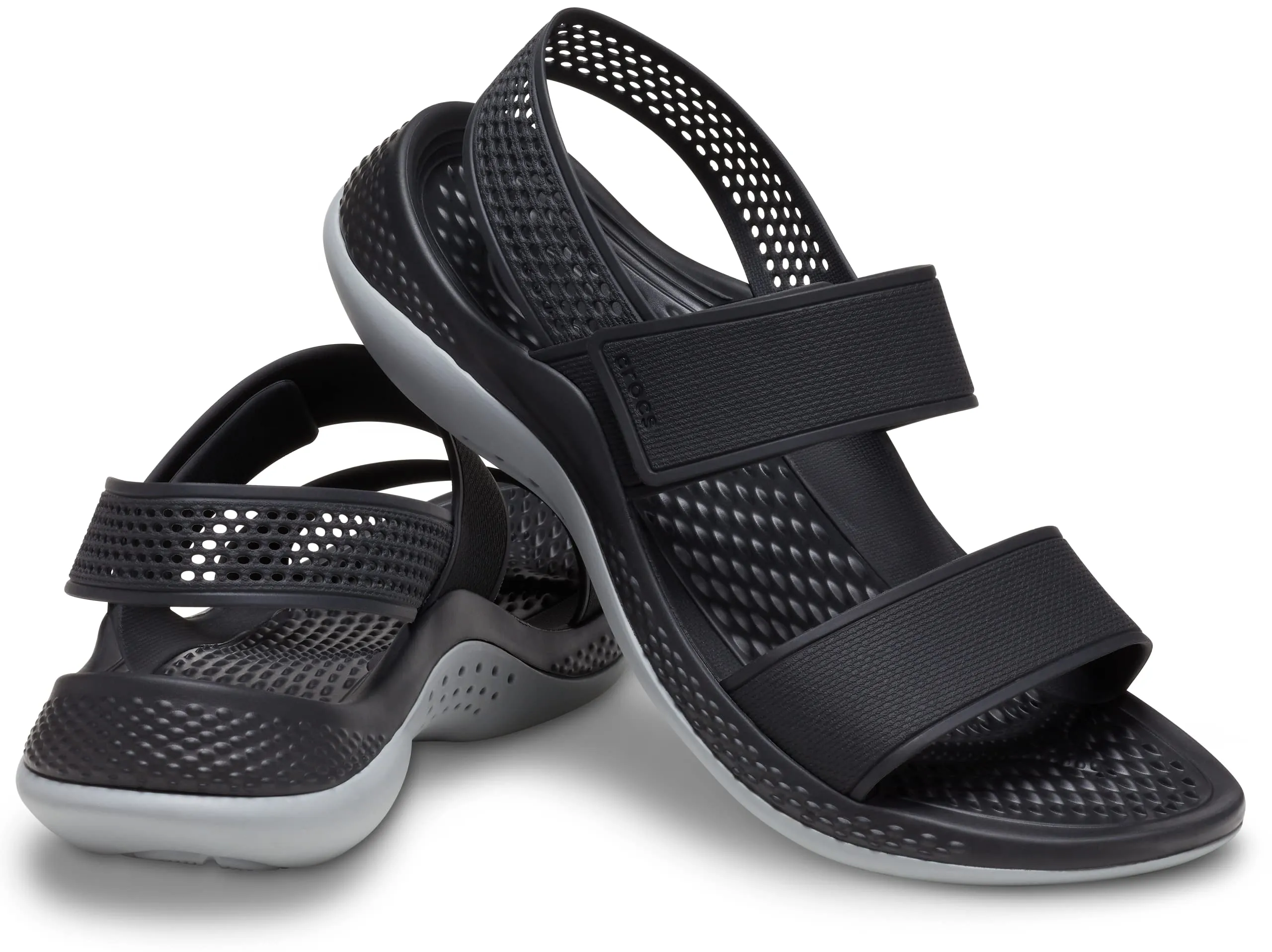 crocs womens LiteRide Sandal Black/Light Grey Sandal - 4 UK (W6) (206711-02G)