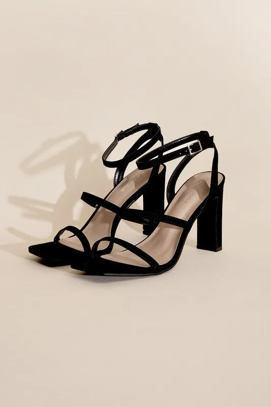 DEVIN - ANKLE STRAP Elegant Heel Black Sandals For Women