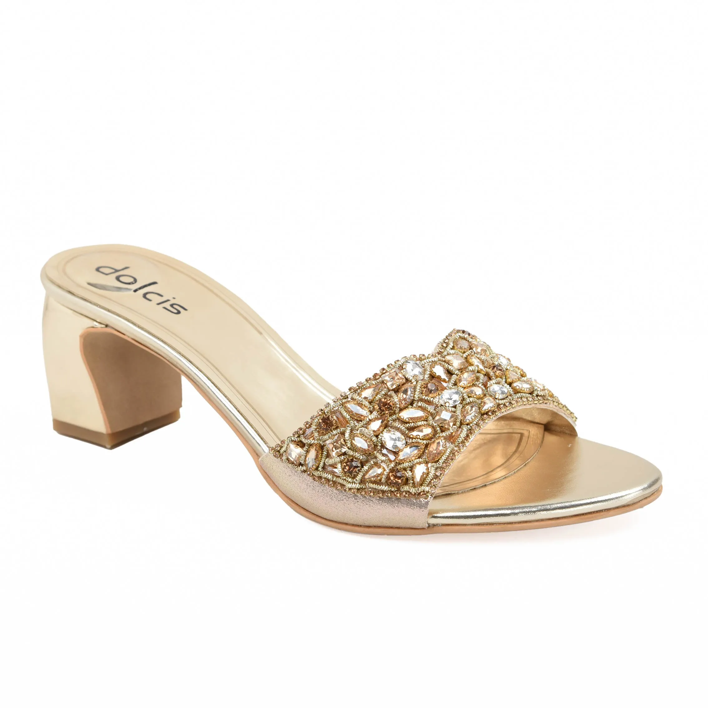 Elegant Gold Embellished Heels | 593H-X