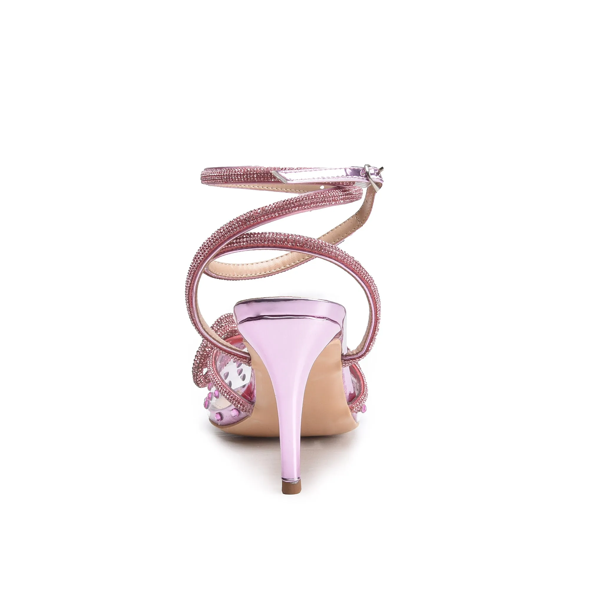 Elegant Pink Strappy High Heel Sandals | 422M-P