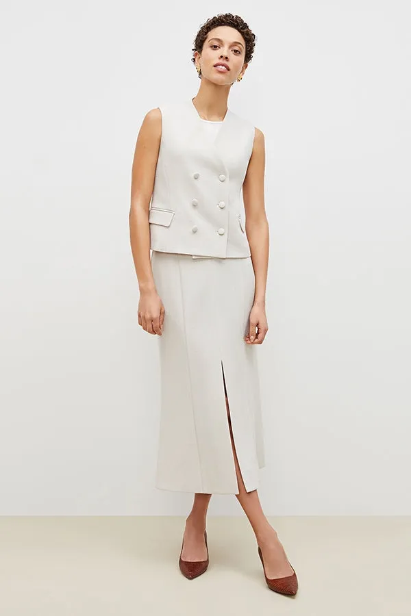 Eva Skirt - Textured Suiting :: Magnolia