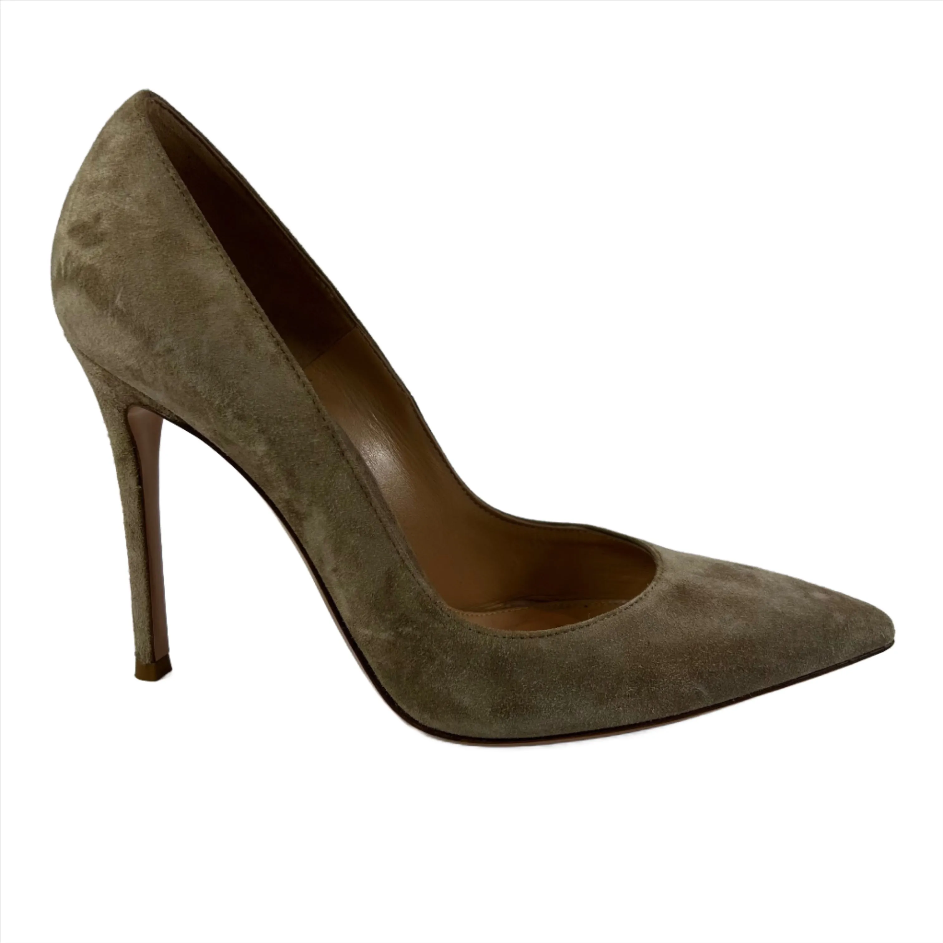 Gianvito Rossi Brand New £510 Beige Suede 100 Heels 38.5