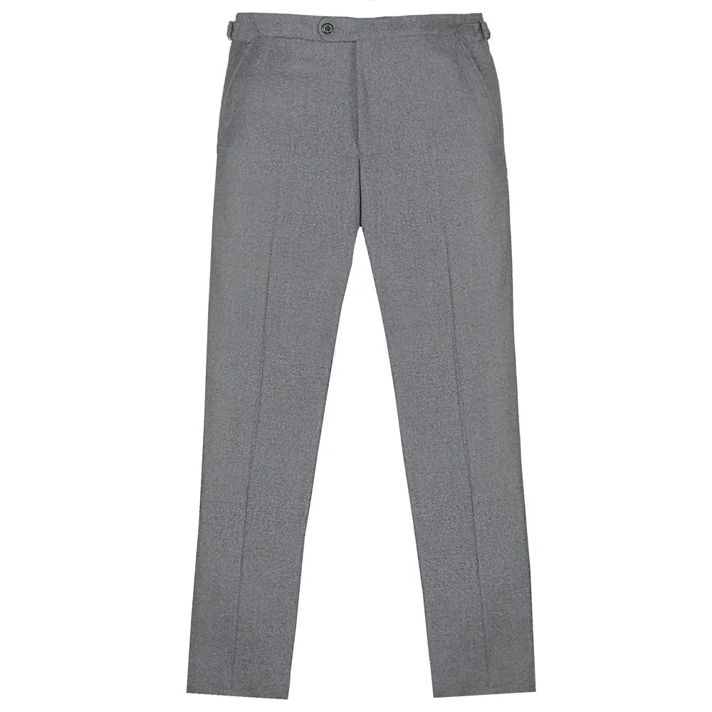 Grey Loro Piana Wool-Cashmere Flannel Trousers