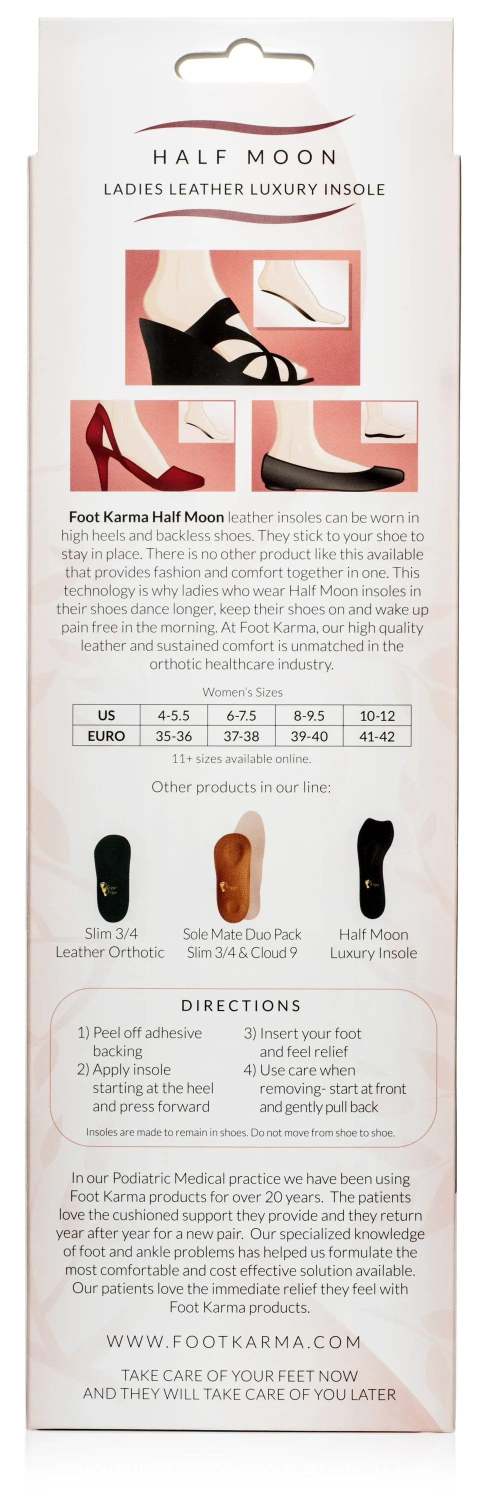 Half Moon Leather High Heel Insoles