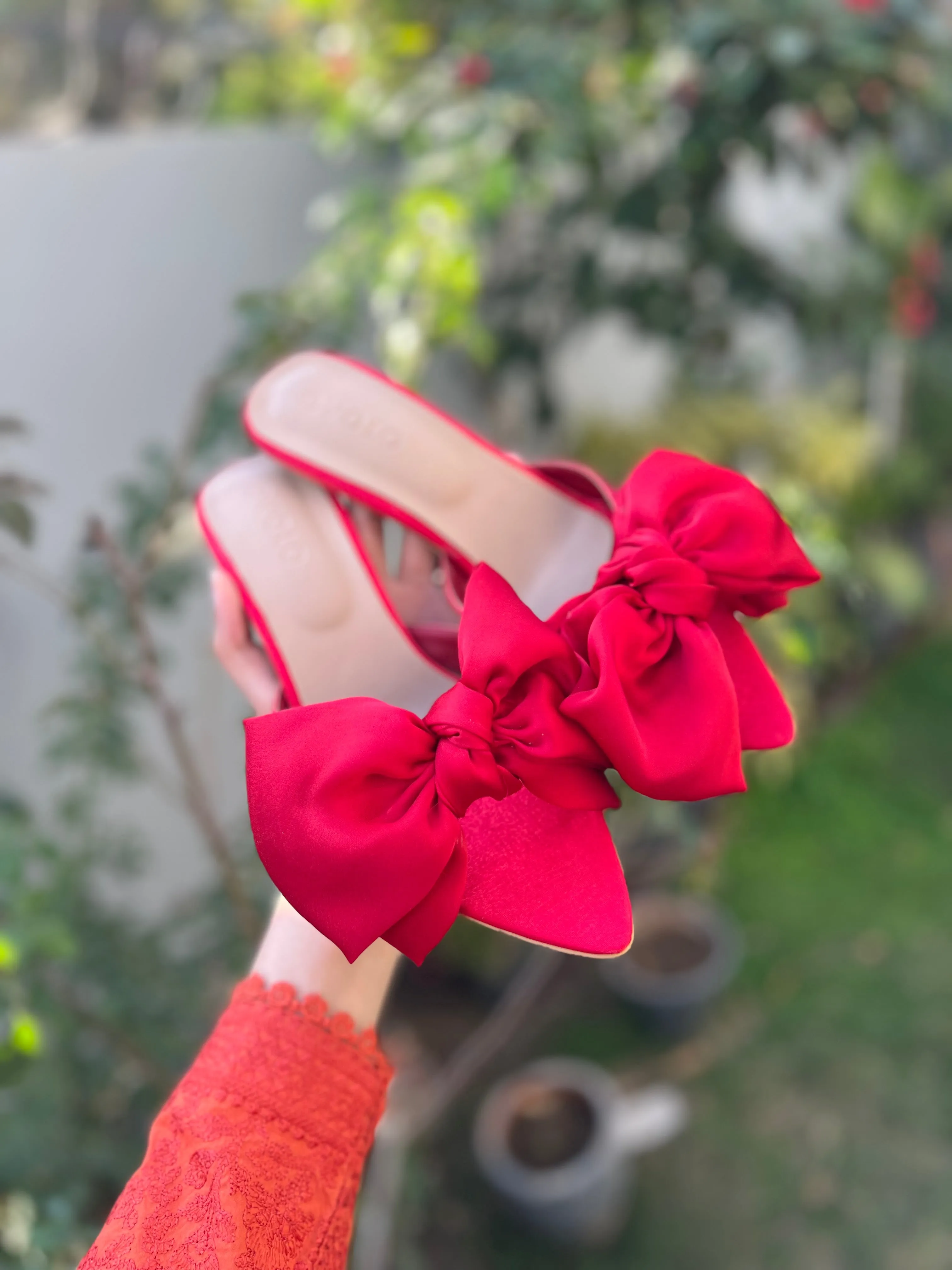 Hannah Bow Heels - Red