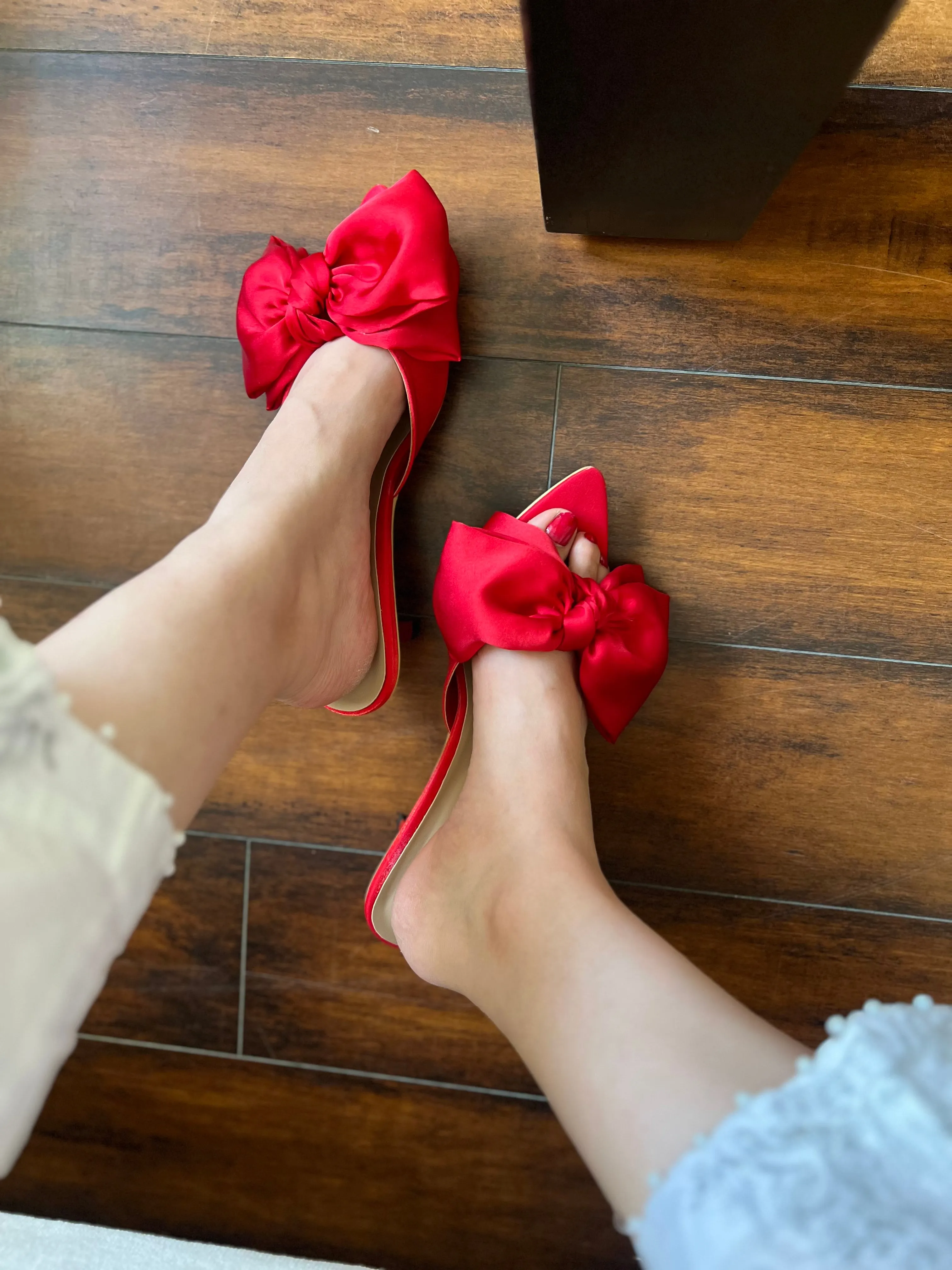 Hannah Bow Heels - Red