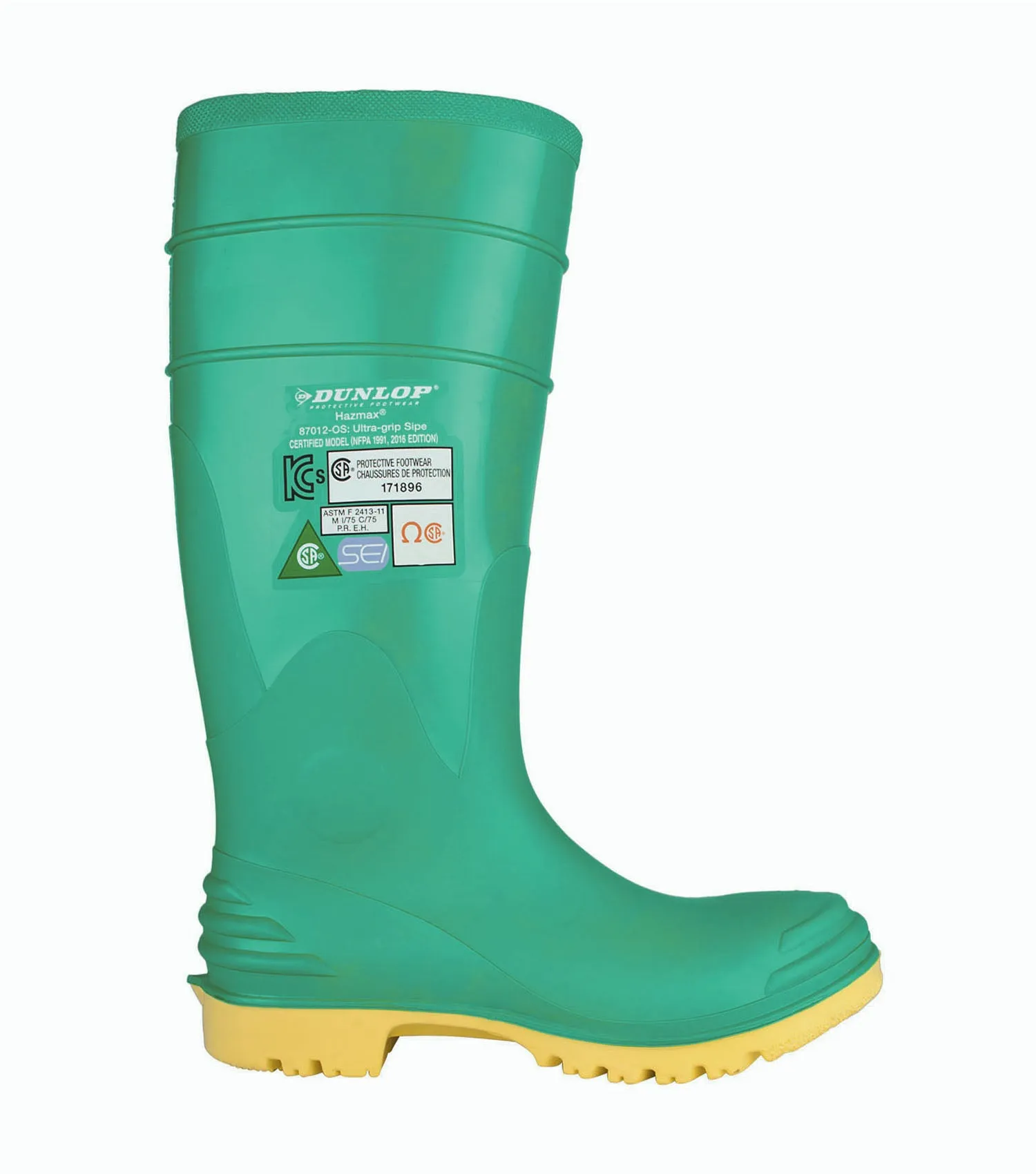 Hazmax, Green | 16'' Waterproof High Chemical Resistant PVC Work Boots