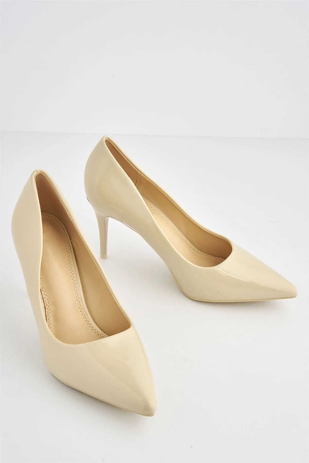 Ingrid Pointed Toe Court Heels in Beige