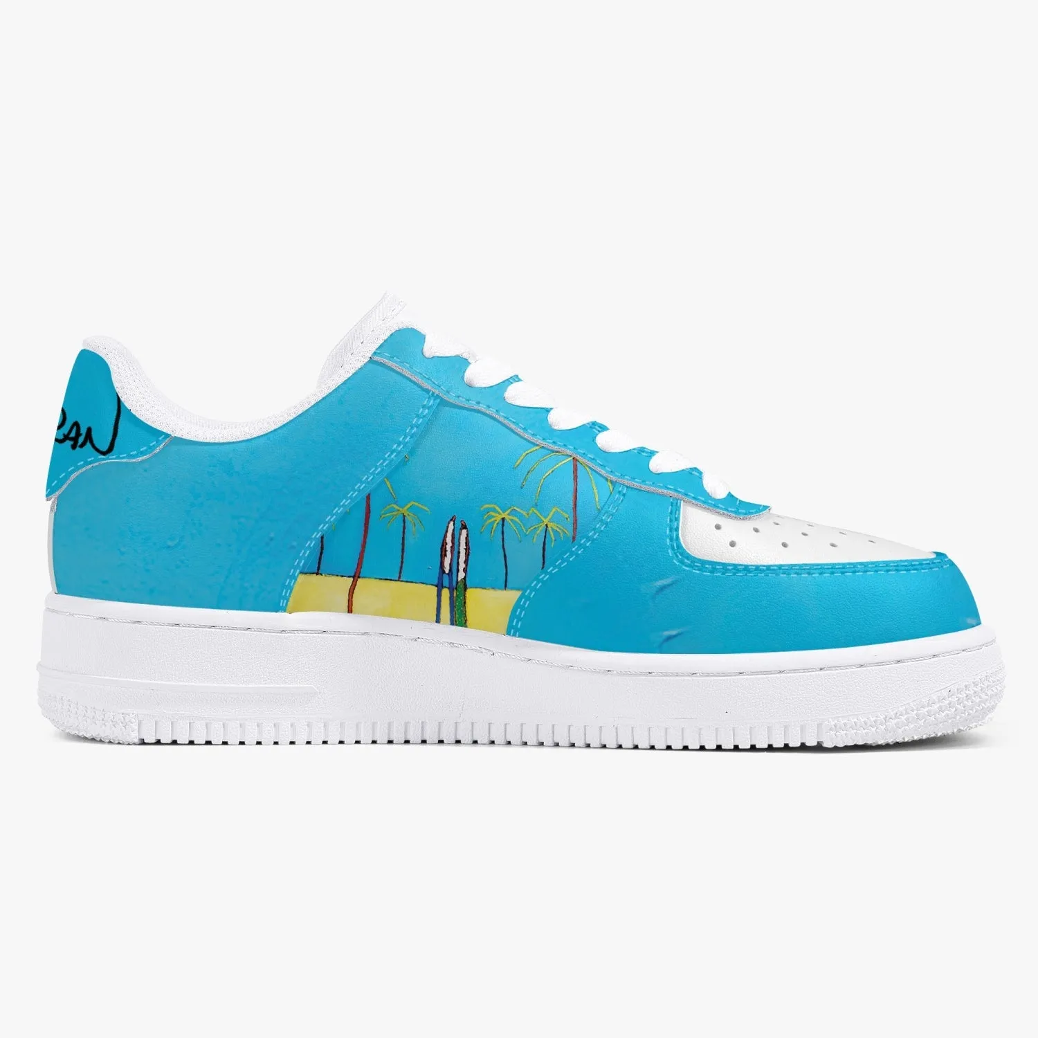 Island vibes Low-Top Leather Sports Sneakers