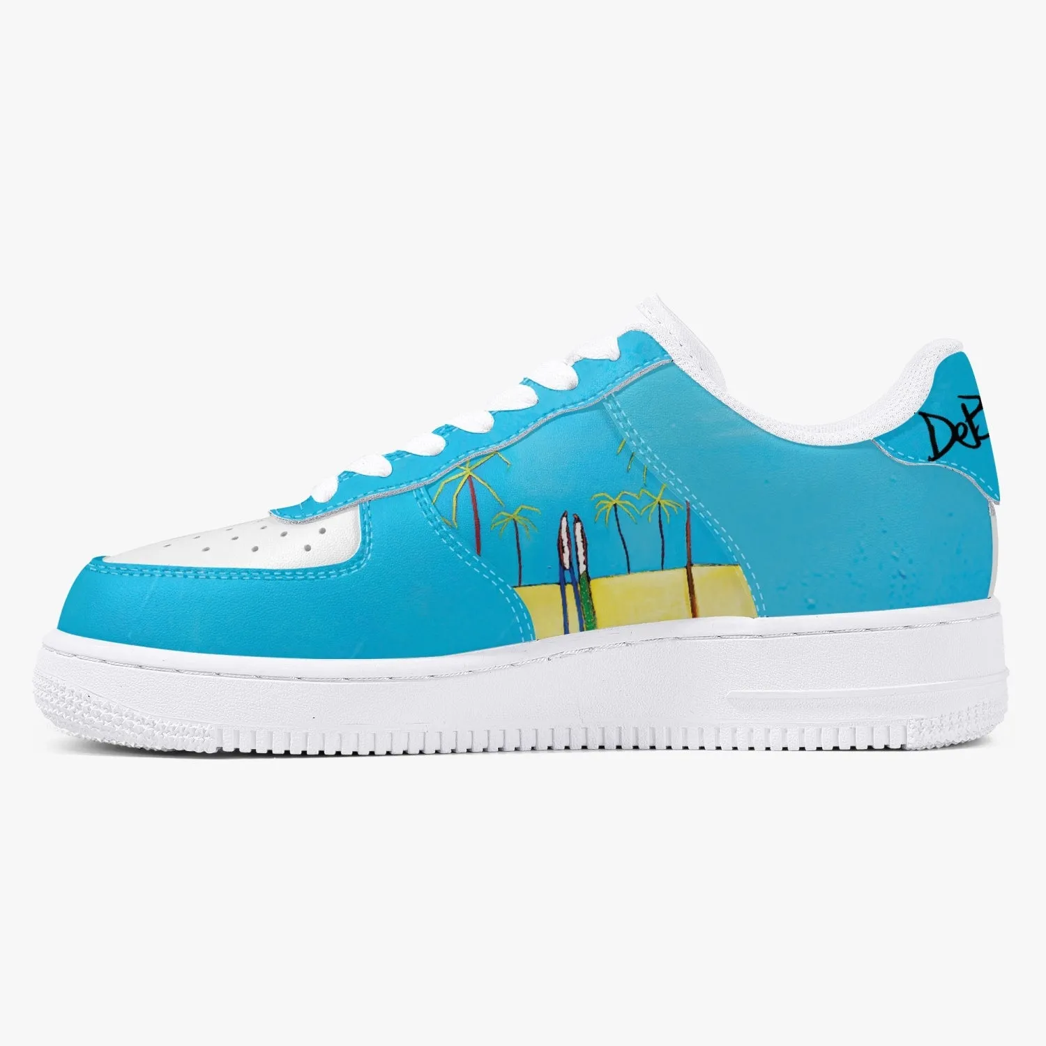 Island vibes Low-Top Leather Sports Sneakers