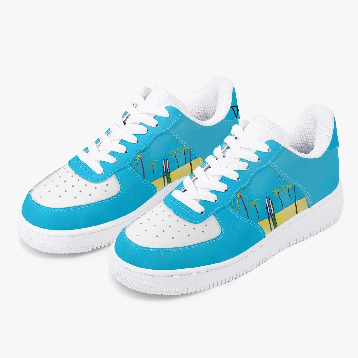 Island vibes Low-Top Leather Sports Sneakers