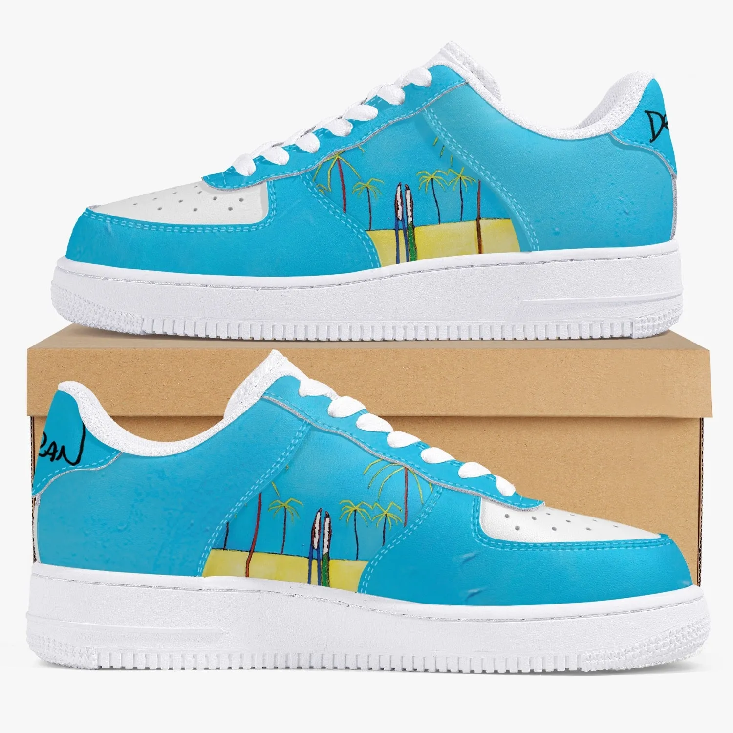 Island vibes Low-Top Leather Sports Sneakers