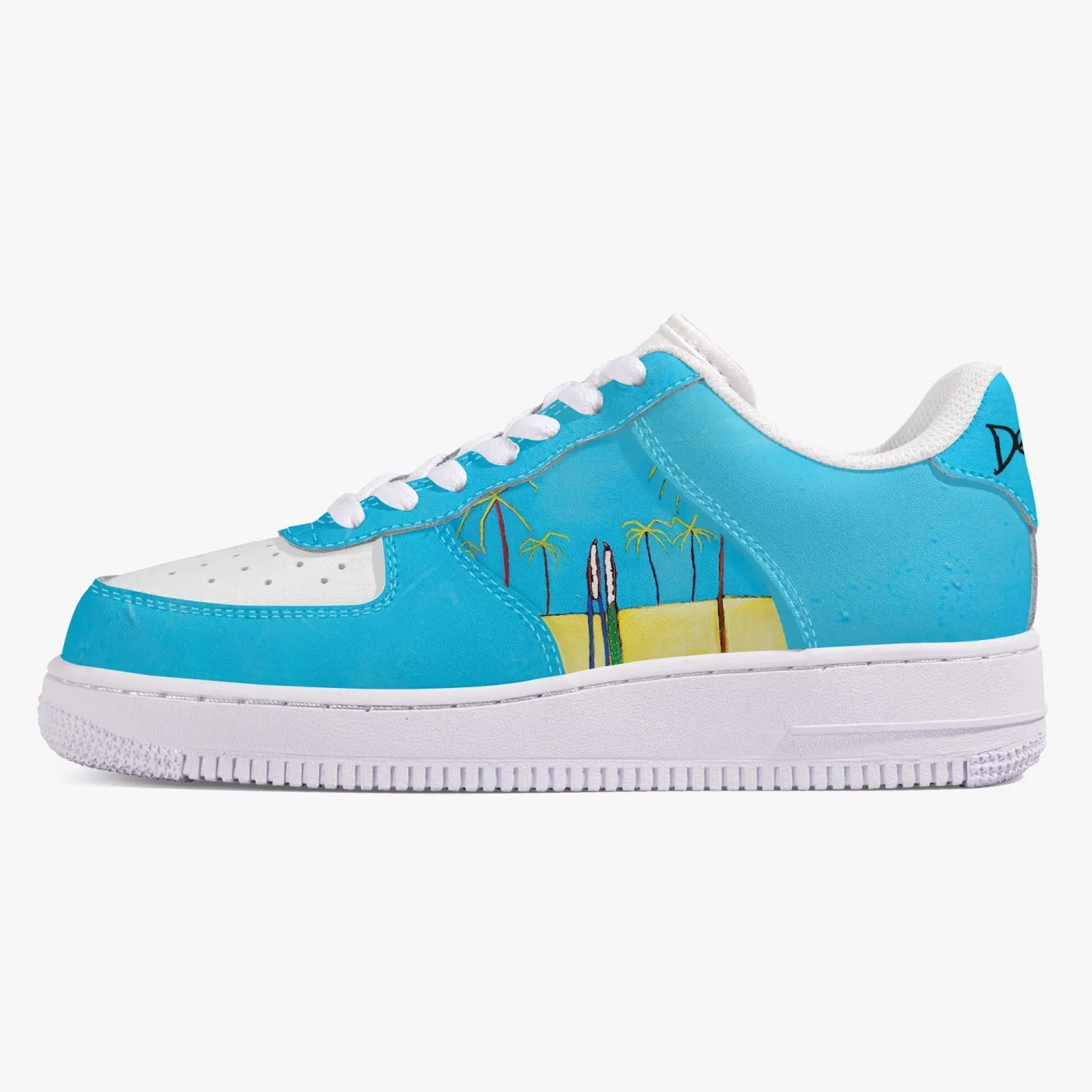 Island vibes Low-Top Leather Sports Sneakers