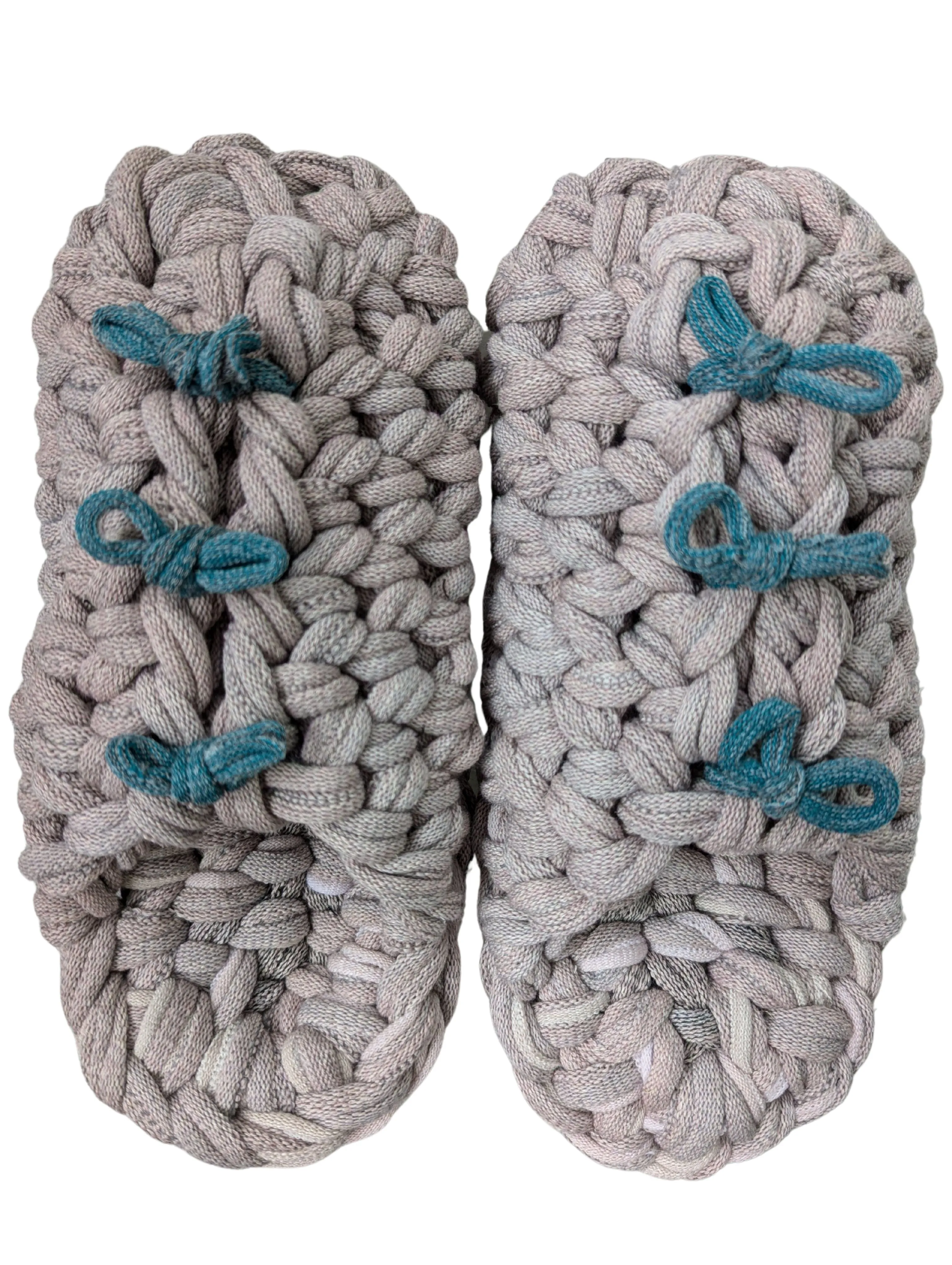 Large | Knit up-cycle slippers 2024-L129 [Large]