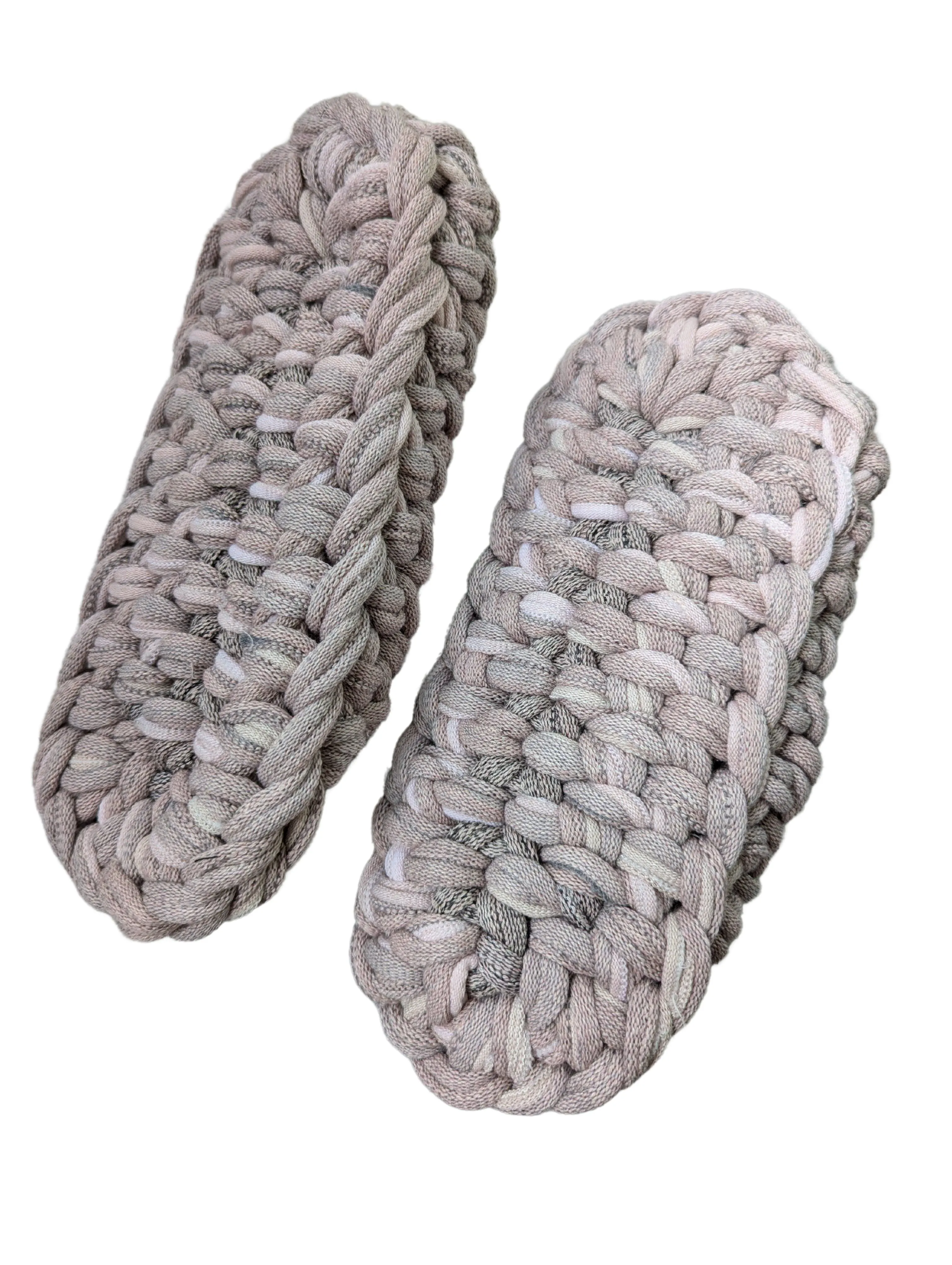 Large | Knit up-cycle slippers 2024-L129 [Large]