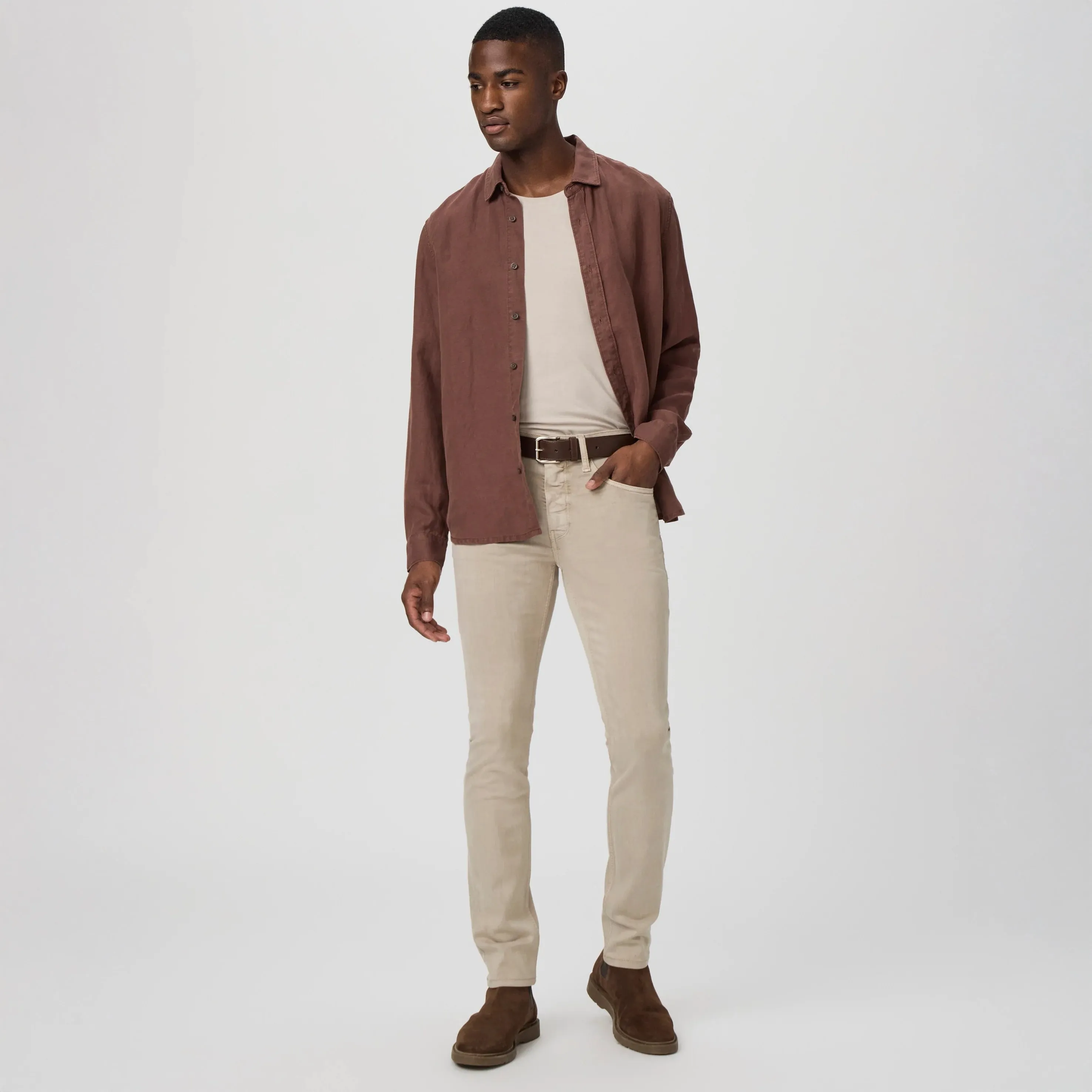 Lennox - Vintage Moroccan Clay (Beige) - Slim Fit Transcend Jeans - PAIGE