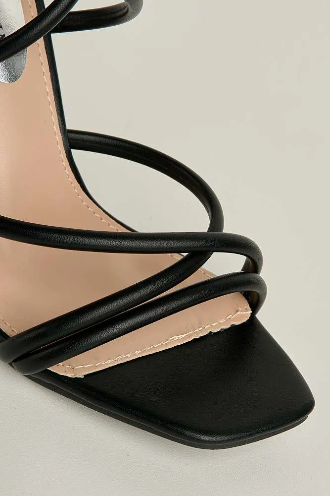 Libra Strappy Heeled Sandal in Black