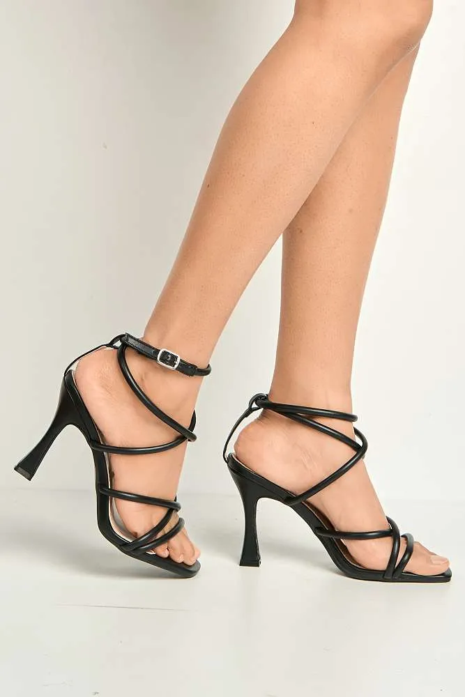 Libra Strappy Heeled Sandal in Black