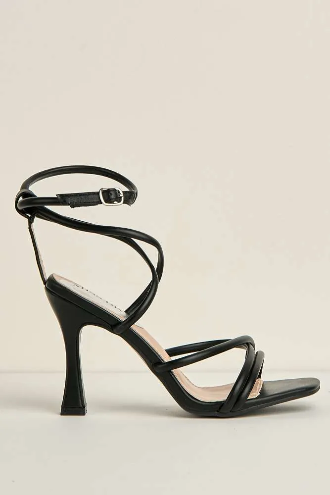 Libra Strappy Heeled Sandal in Black