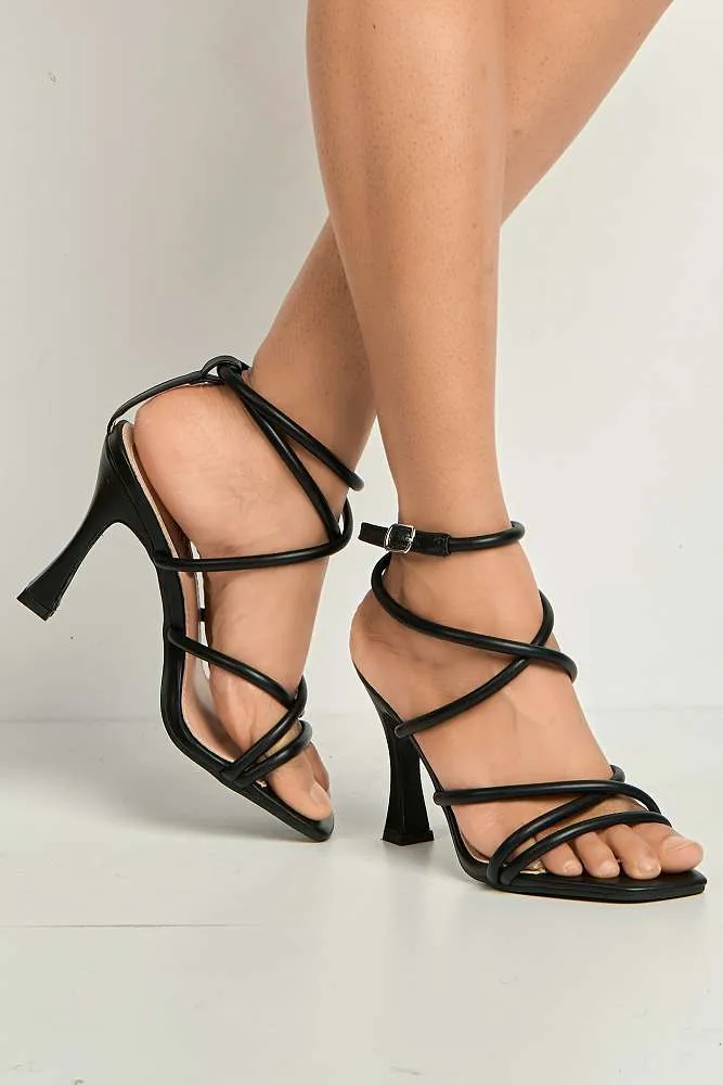 Libra Strappy Heeled Sandal in Black