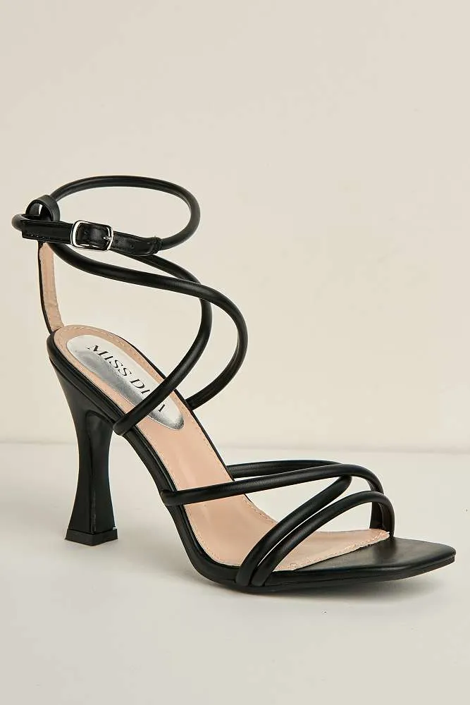 Libra Strappy Heeled Sandal in Black