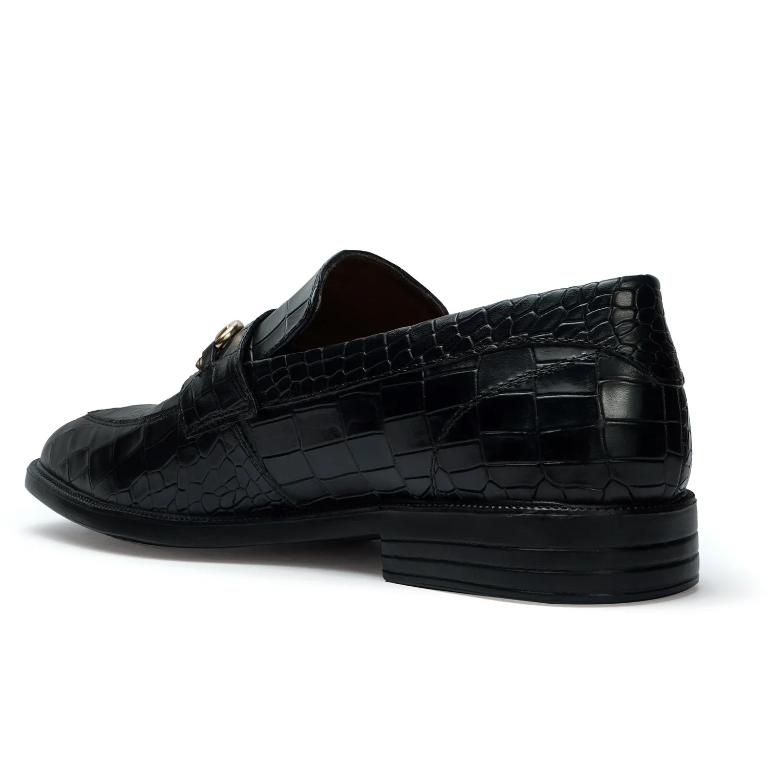 Light Weight Black Loafer in Deep Cut Leather