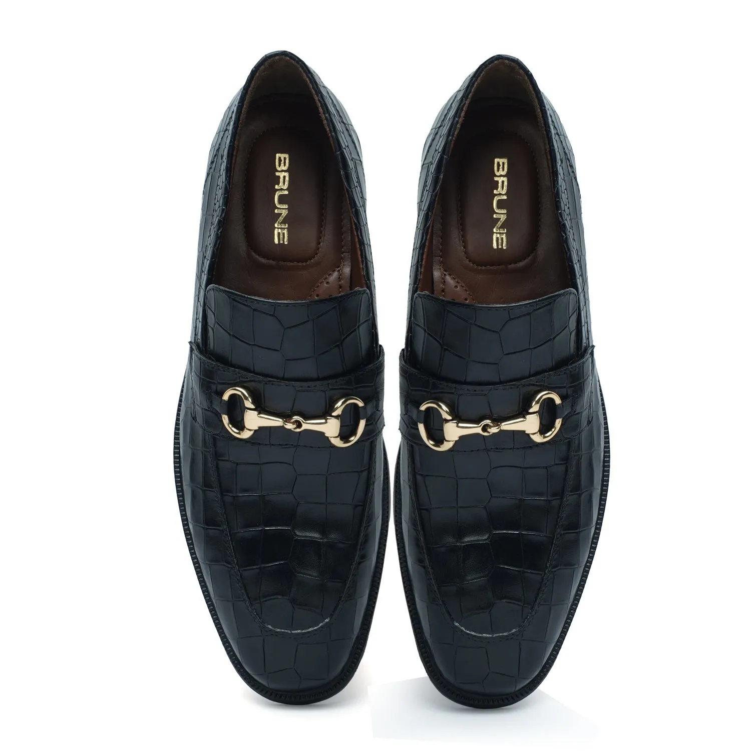 Light Weight Black Loafer in Deep Cut Leather