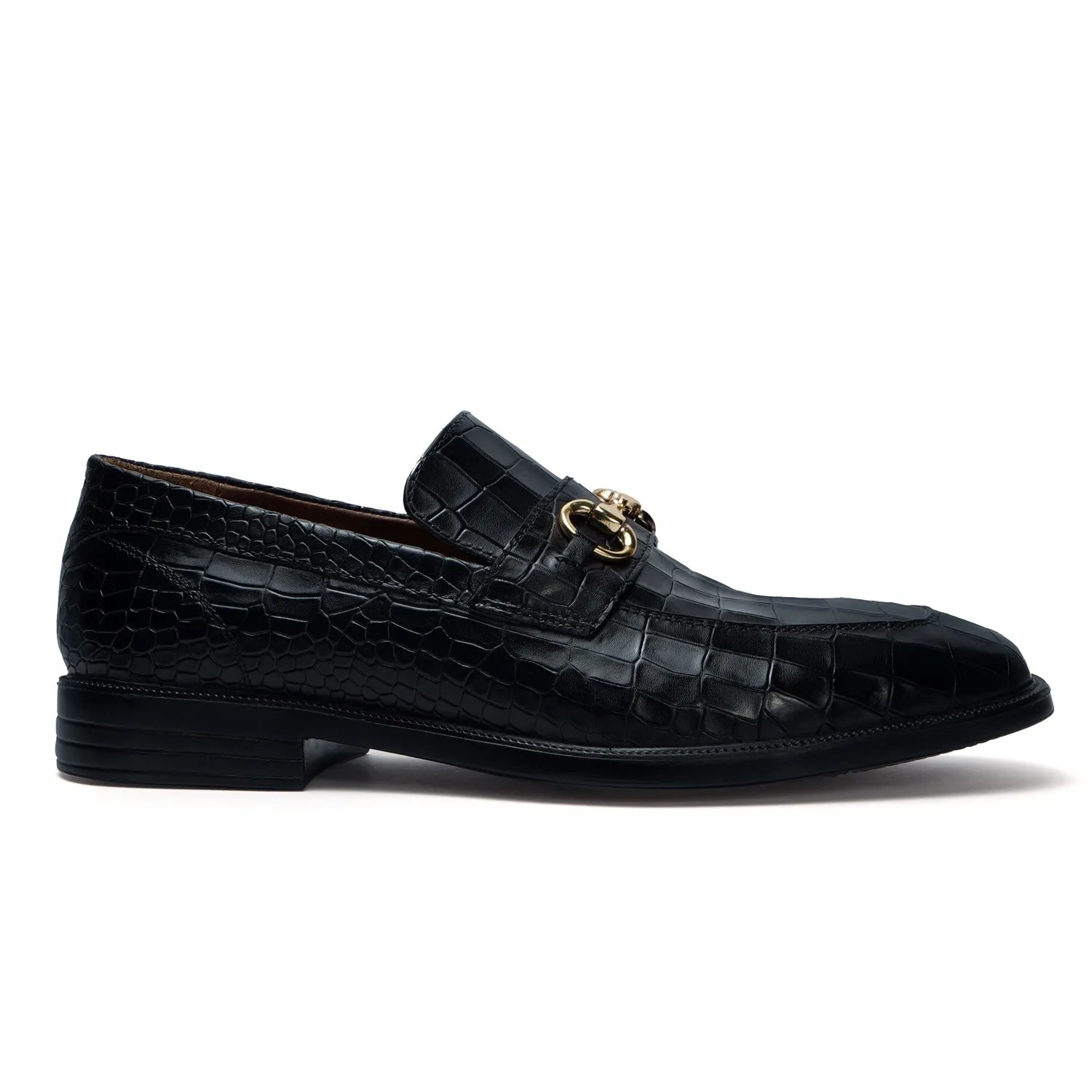 Light Weight Black Loafer in Deep Cut Leather