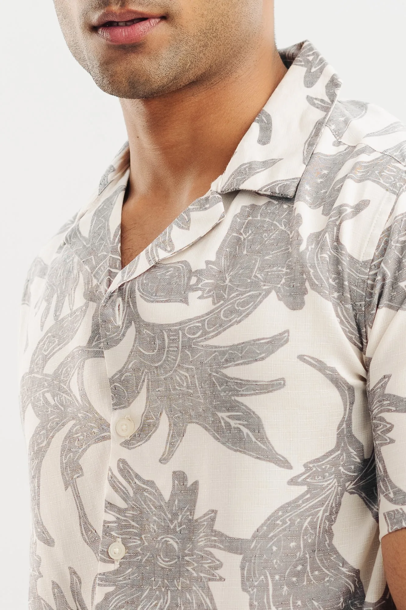 Men's Black Abstract Print Shirt