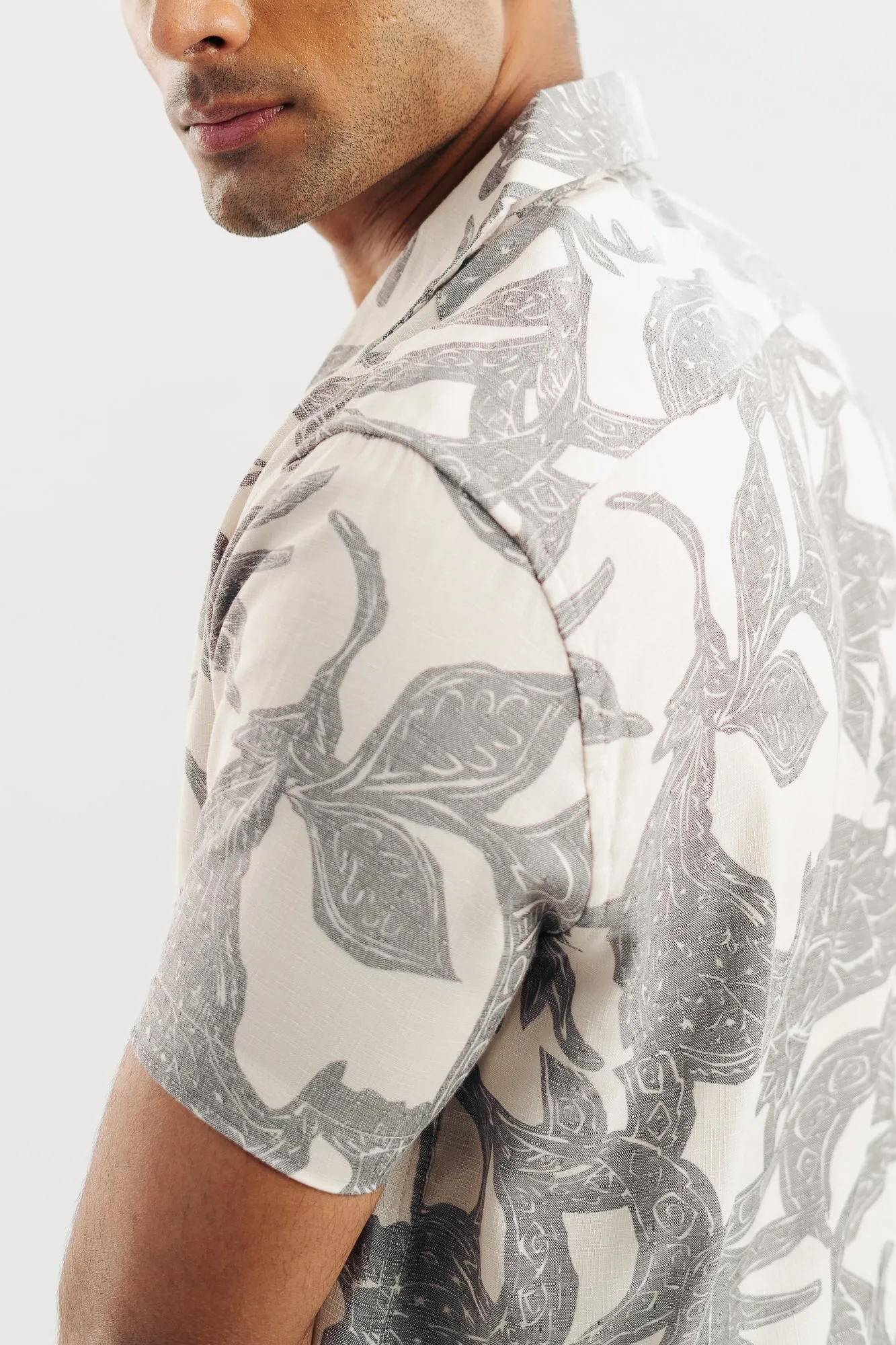 Men's Black Abstract Print Shirt