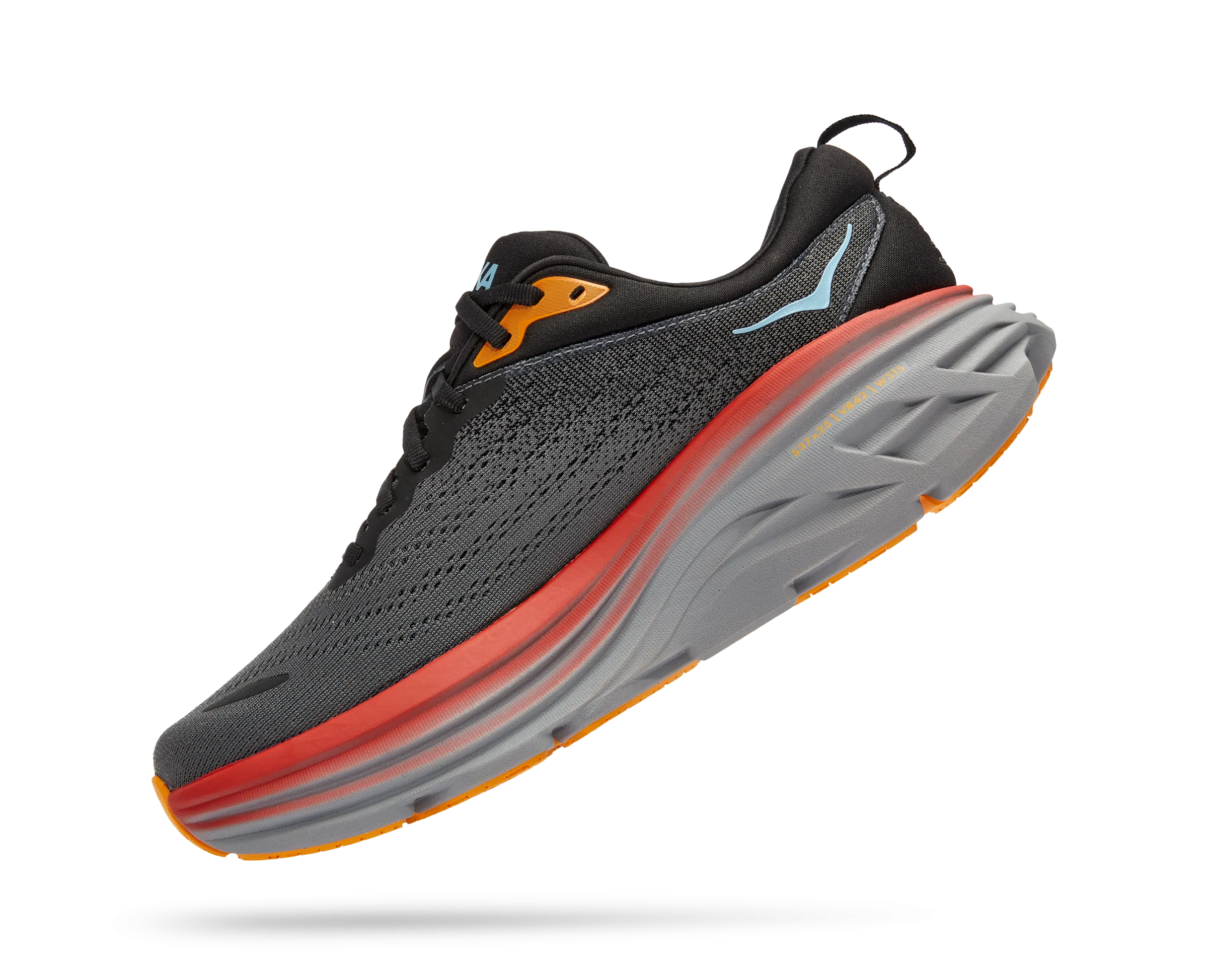 Men's Hoka Bondi 8 Color: Anthracite / Castlerock (WIDE WIDTH)